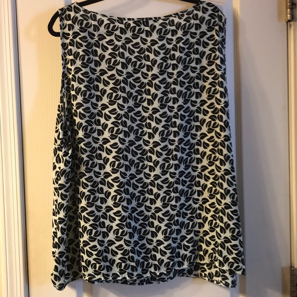 Loft - Mint Green Leaf Pattern Blouse - image 2